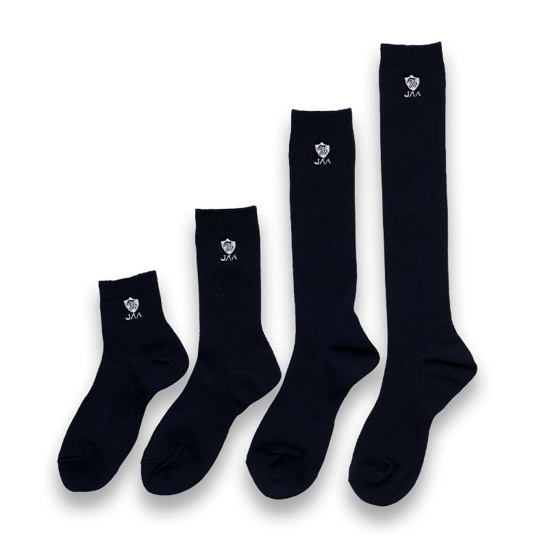 日本航空高校 校章刺繍入りスクールソックス紺