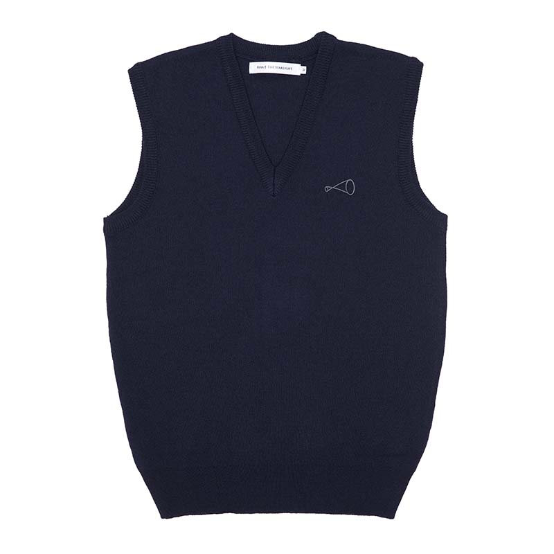 シンギュラリティ高等学校 ウール混ニットベスト（紺）