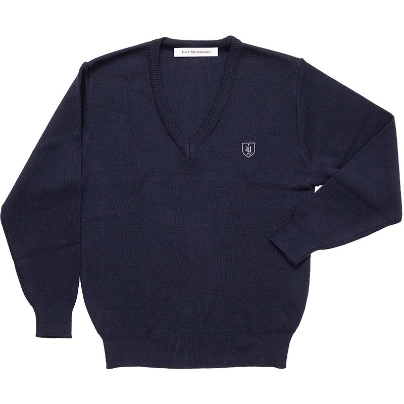 四谷インターナショナルスクールロゴ入りウール混セーター（紺）