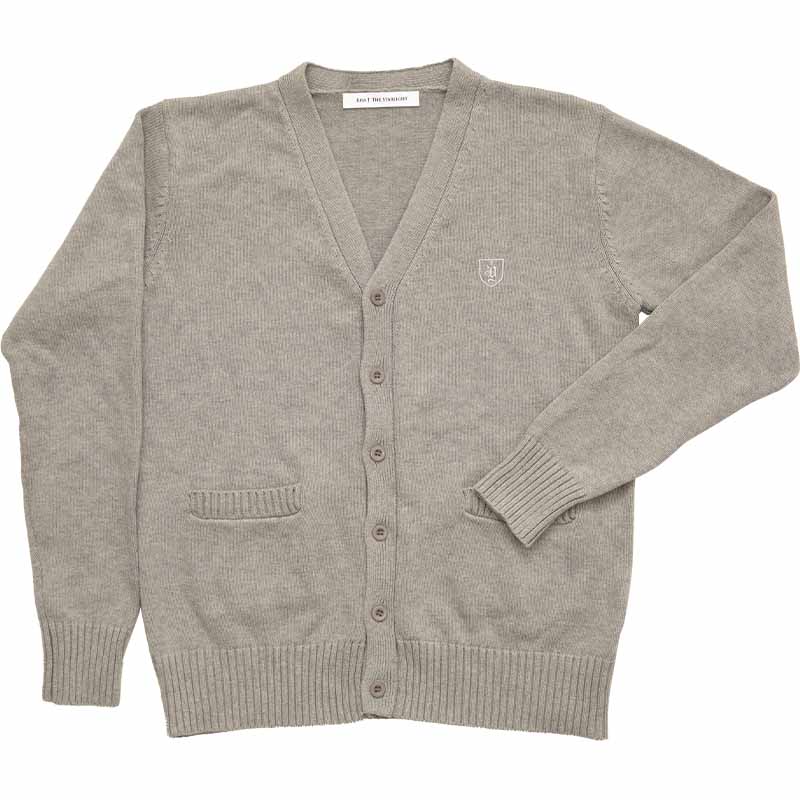 四谷インターナショナルスクールロゴ入り綿カーディガン（グレー）