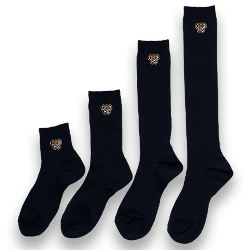大阪eゲームズ高等学院 校章刺繍入りスクールソックス紺