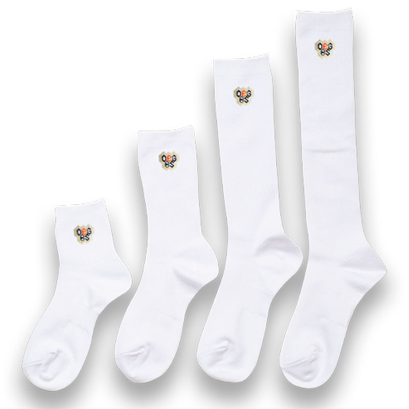 大阪eゲームズ高等学院 校章刺繍入りスクールソックス白