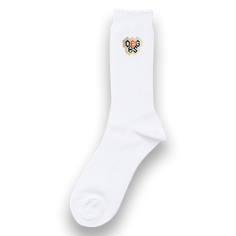 大阪eゲームズ高等学院 校章刺繍入り男女兼用ソックス　白