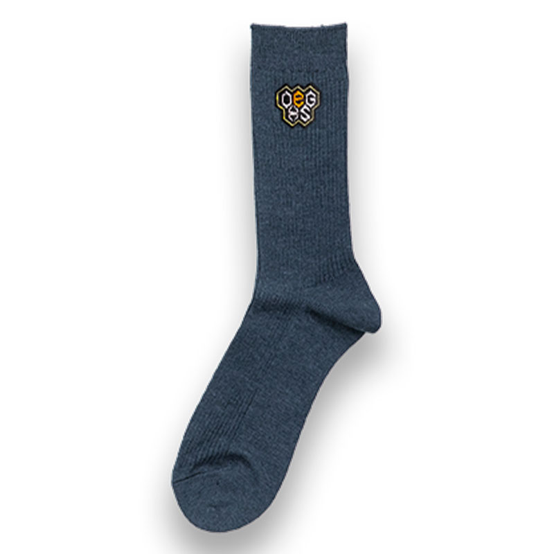 大阪eゲームズ高等学院 校章刺繍入り男女兼用ソックス　チャコールグレー