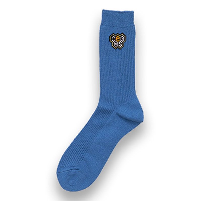 大阪eゲームズ高等学院 校章刺繍入り男女兼用ソックス　サックス