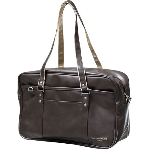 OLIVE des OLIVE 2K30021-22 合皮サブバッグ (茶×ベージュ)(HS)