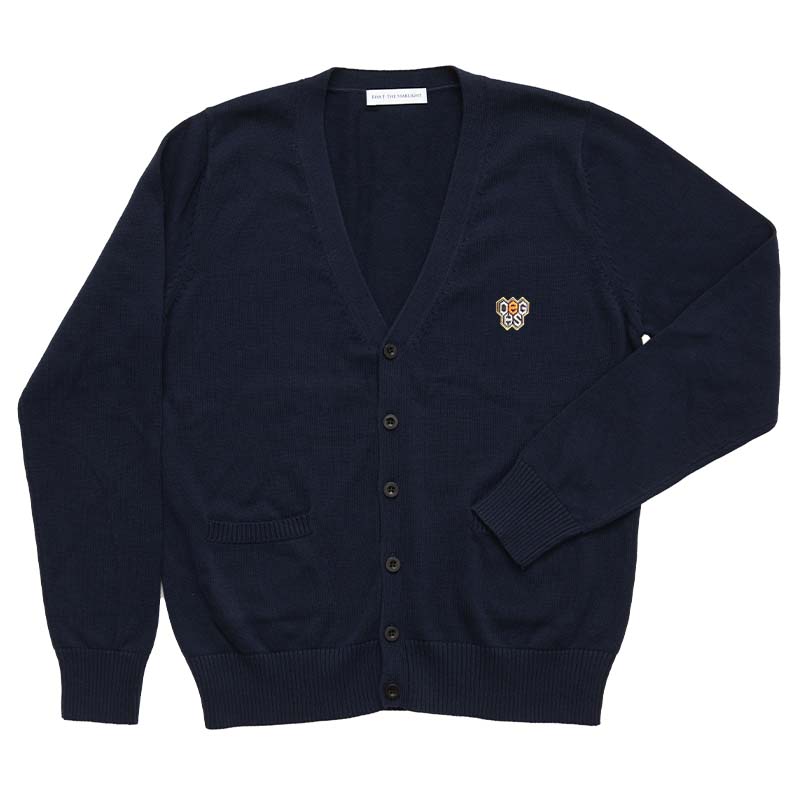 大阪eゲームズ高等学院　ロゴ入り綿カーディガン（紺）