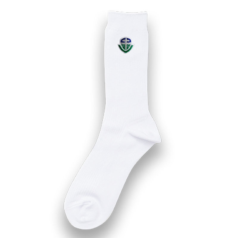 キッカケ学園高等部 校章刺繍入り男女兼用ソックス　白