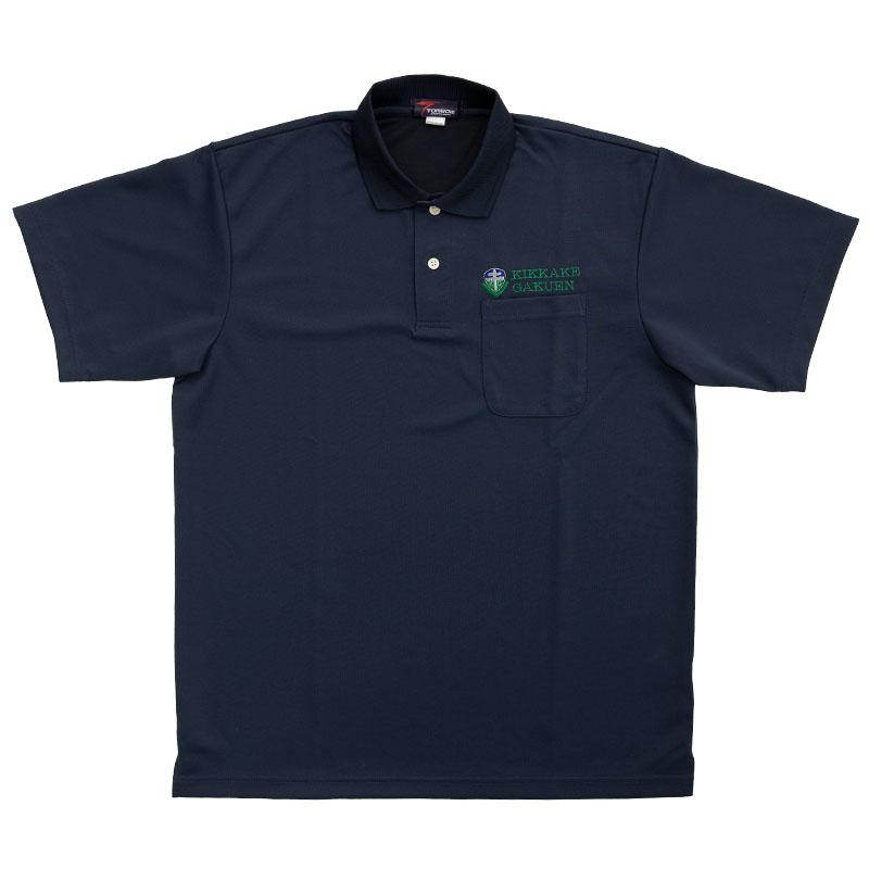 キッカケ学園高等部 ロゴ入りポロシャツ紺