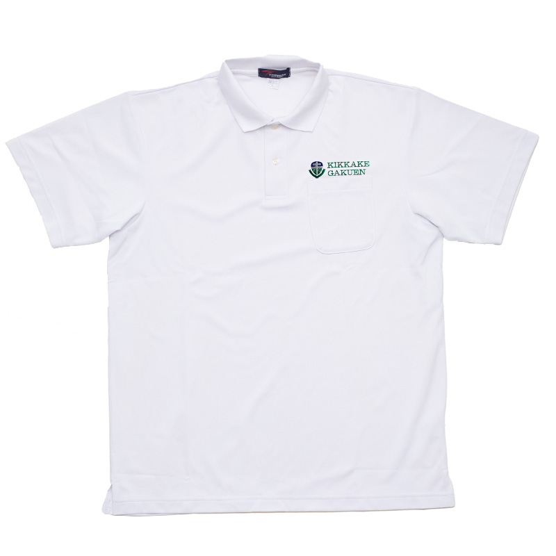 キッカケ学園高等部 ロゴ入りポロシャツ白
