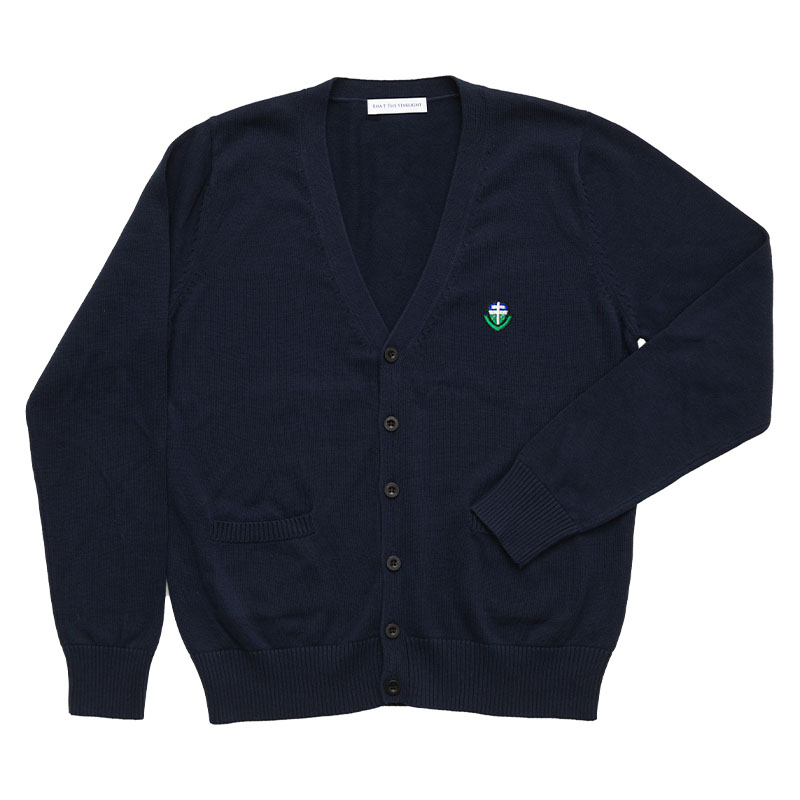 キッカケ学園高等部　ロゴ入り綿カーディガン（紺）