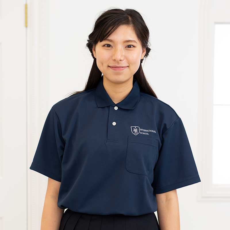 四谷インターナショナルスクール校章刺繡入りポロシャツ紺（YIS）