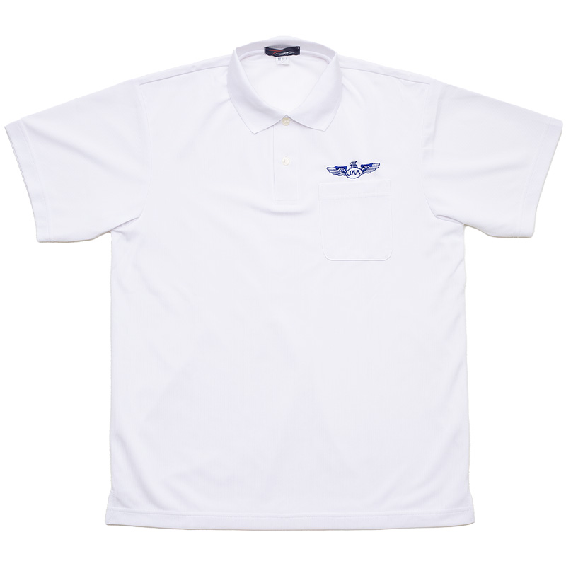 日本航空高校通信制過程ロゴ入りポロシャツ白