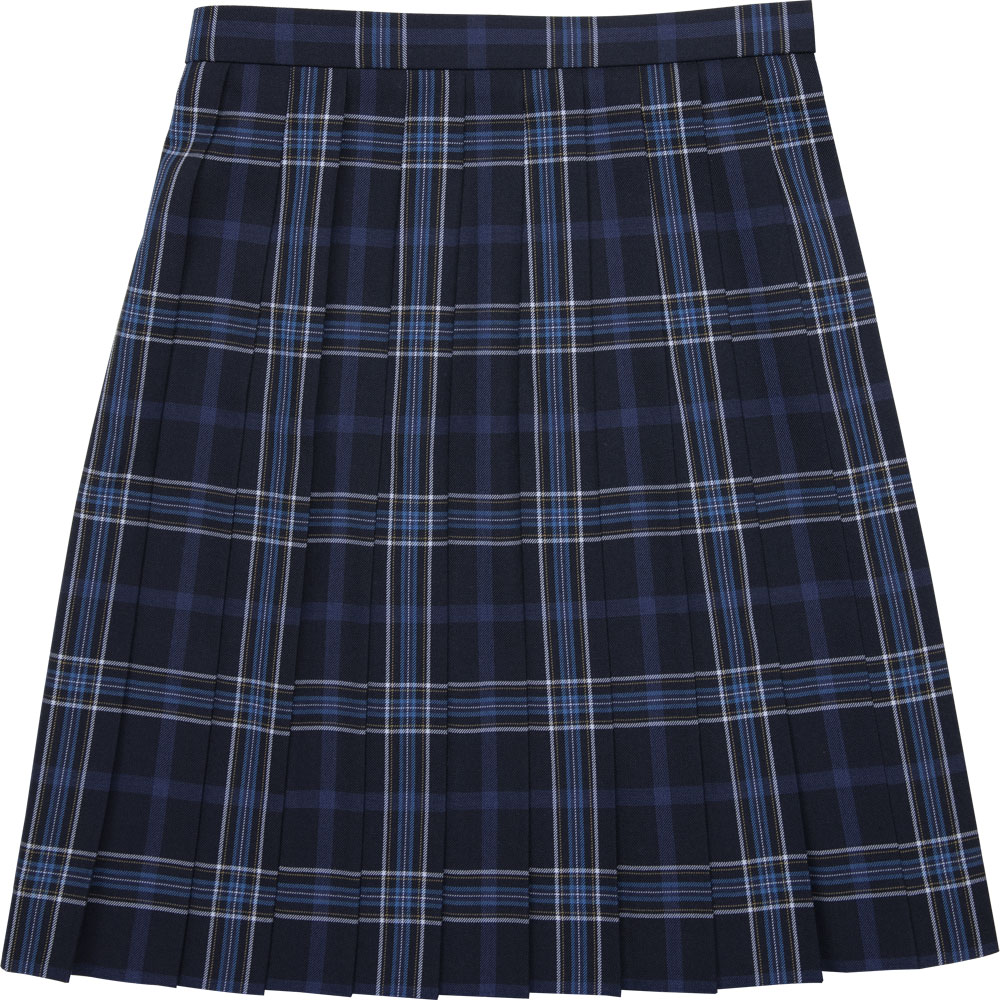 【受注生産・納期注意】紺ブルーチェック制服スカート（ECC）