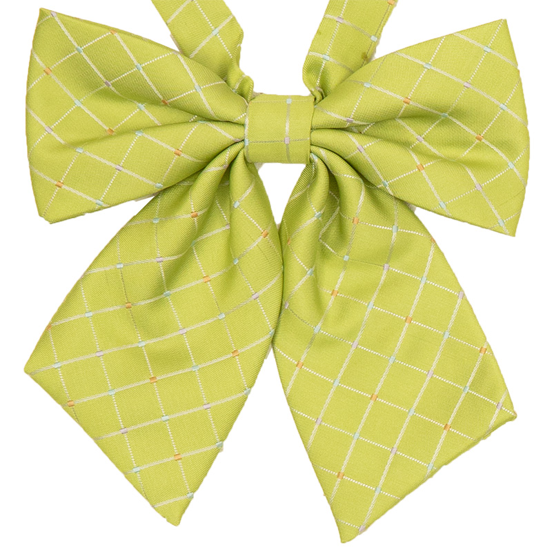 2K50057-45　チェック柄リボン　緑