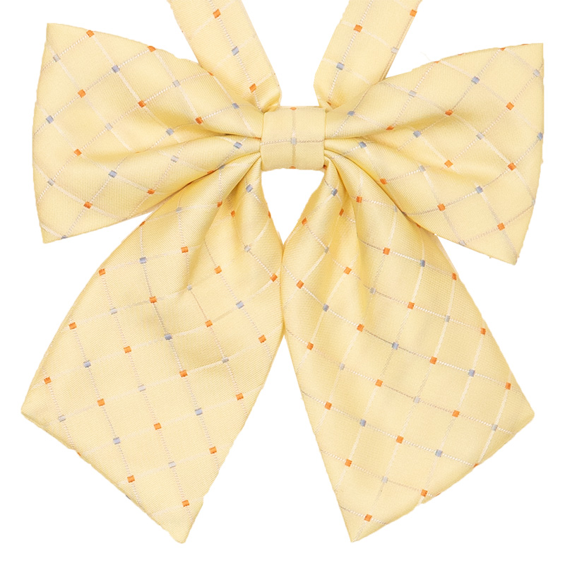 2K50057-35　チェック柄リボン　黄