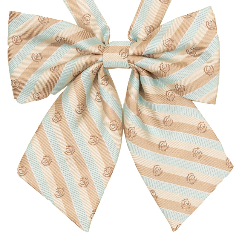 2K50054-75　ベージュクレストストライプリボン　ブルー