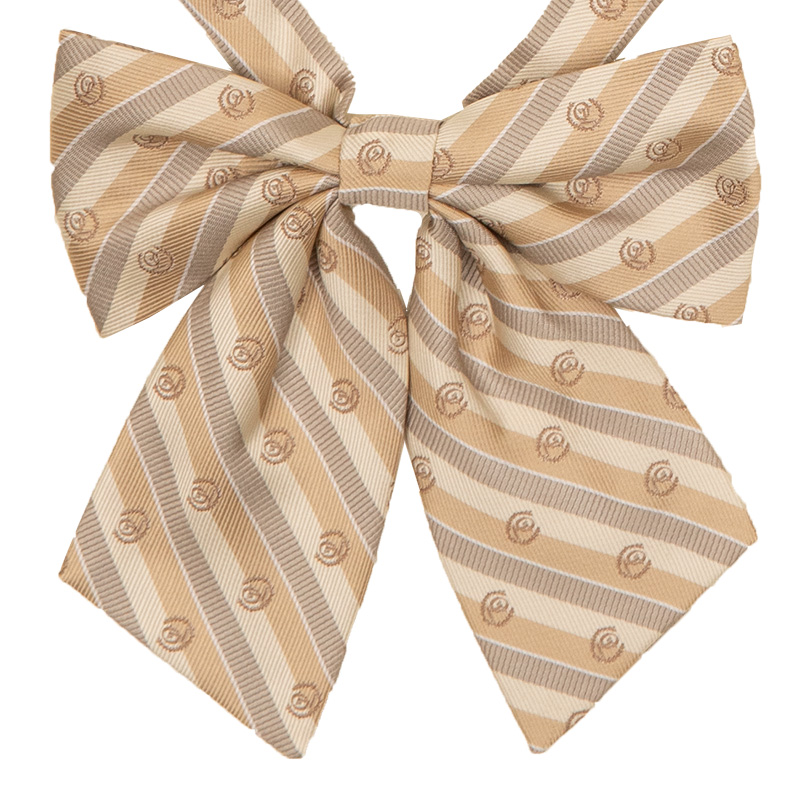 2K50054-28　ベージュクレストストライプリボン　ブラウン