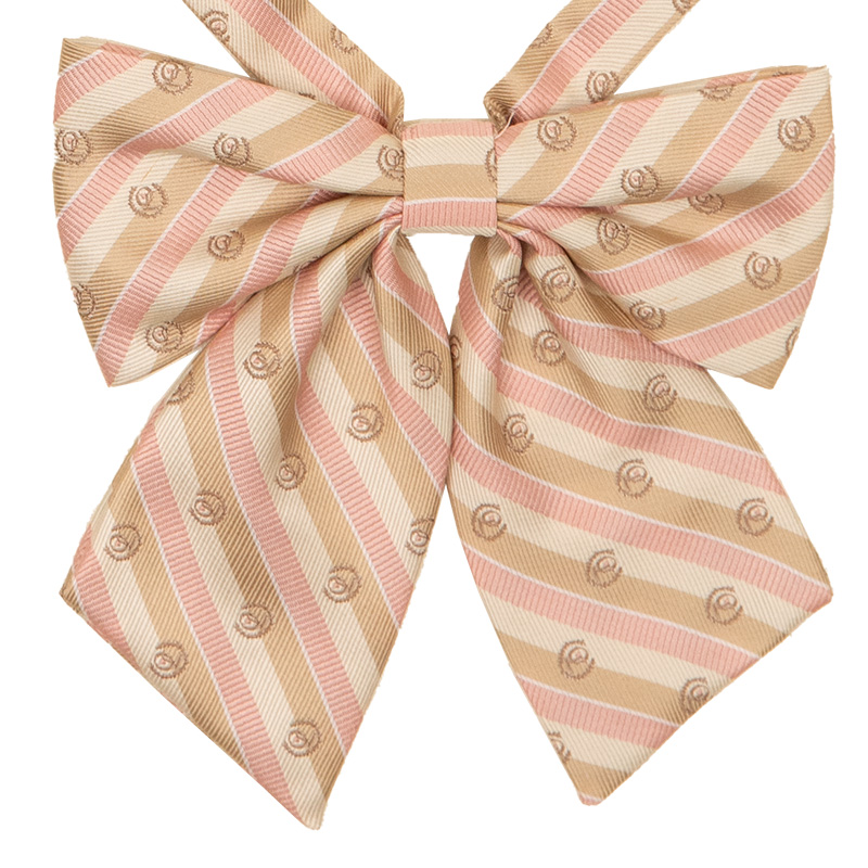 2K50054-12　ベージュクレストストライプリボン　ピンク