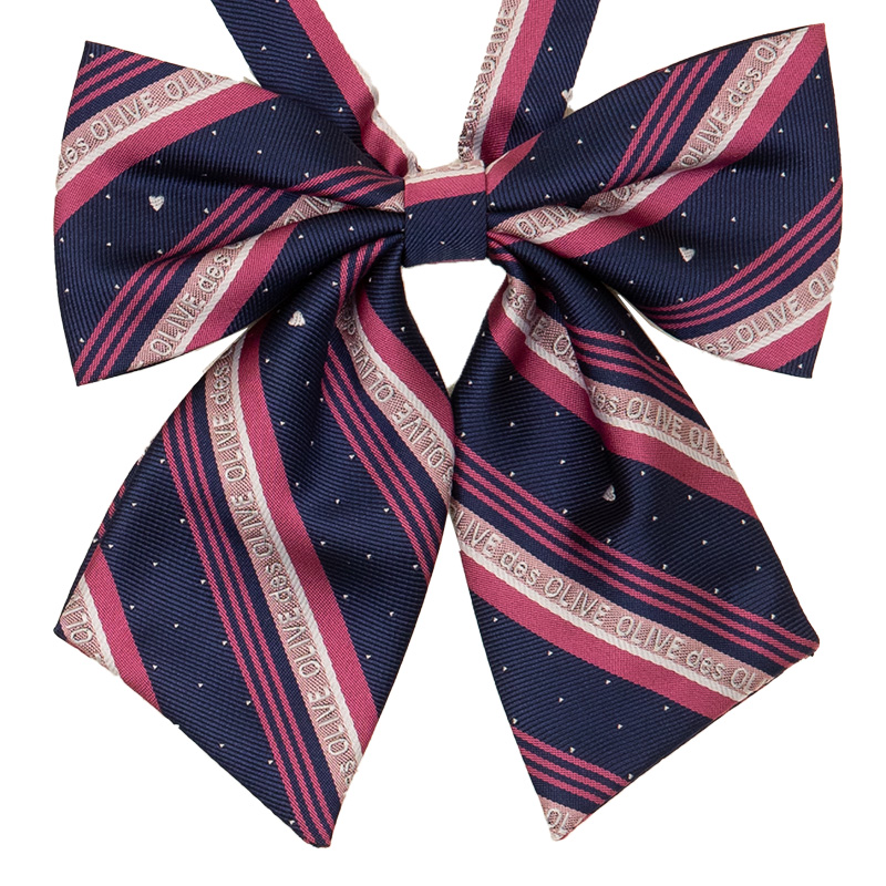 2K50053-12　ストライプドットロゴリボン　ピンク