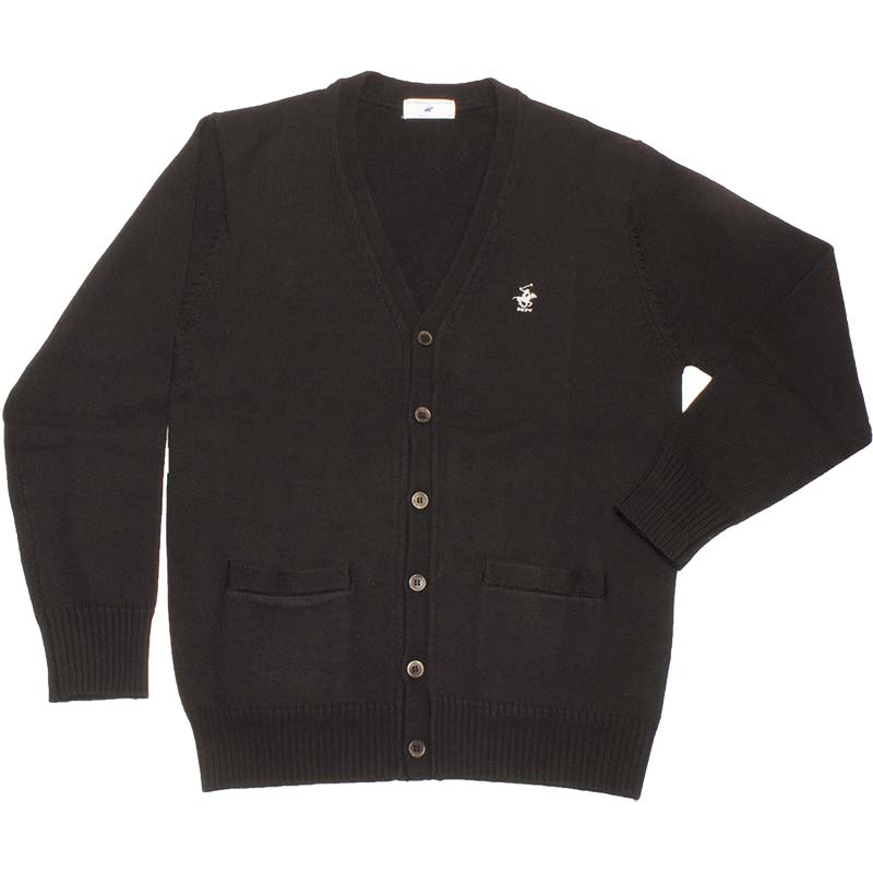 BEVERLY HILLS POLO CLUB ウール混カーディガン KP918-4 （黒）（HS)