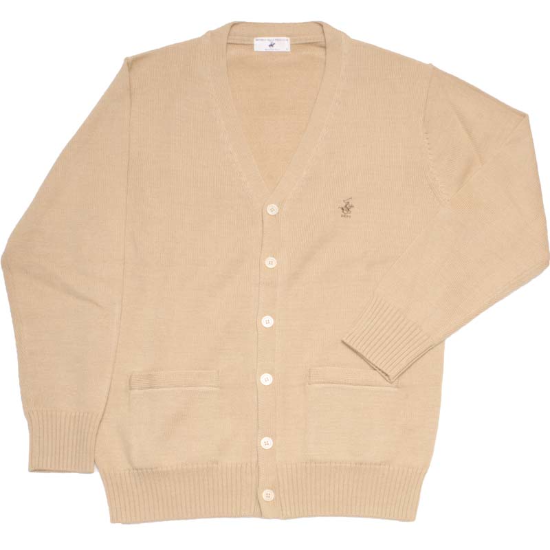 BEVERLY HILLS POLO CLUB ウール混カーディガン KP918-8 （ライトキャメル）（HS)