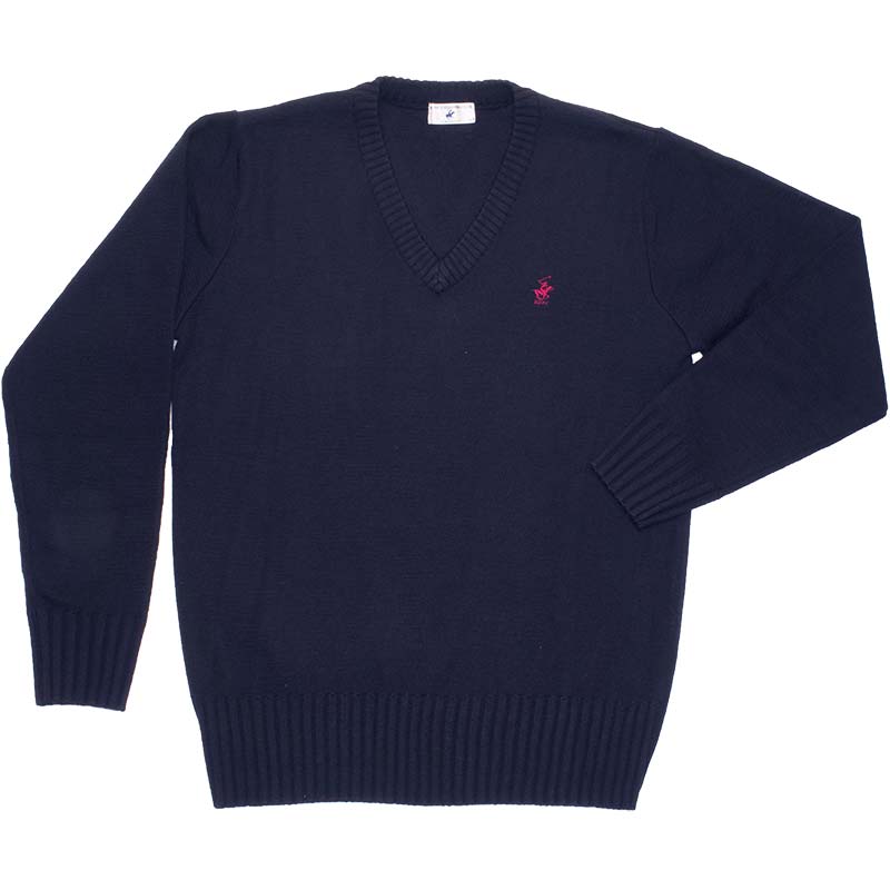 BEVERLY HILLS POLO CLUB ウール混セーター KP911-1 （紺）（HS)