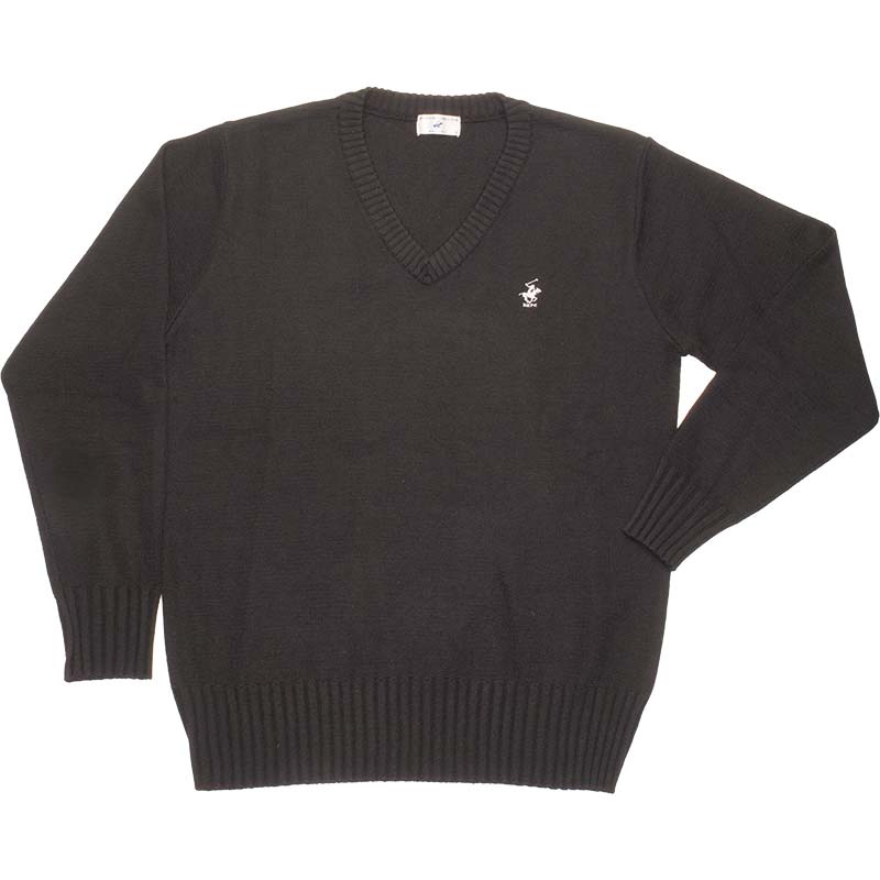 BEVERLY HILLS POLO CLUB ウール混セーター KP911-4 （黒）（HS)