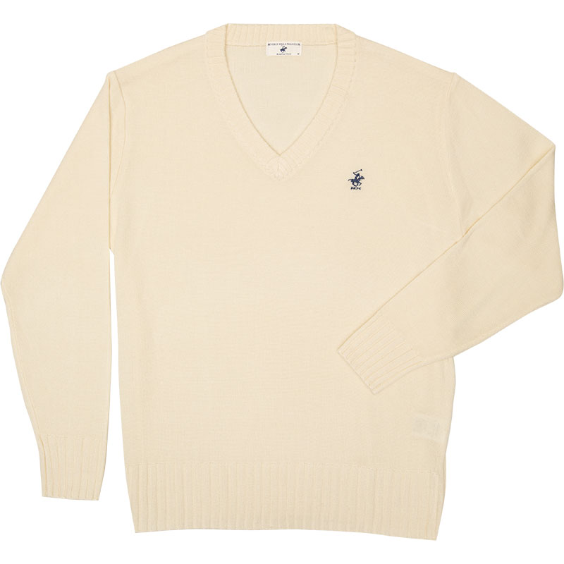 BEVERLY HILLS POLO CLUB ウール混セーター KP911-3 （オフホワイト）（HS)