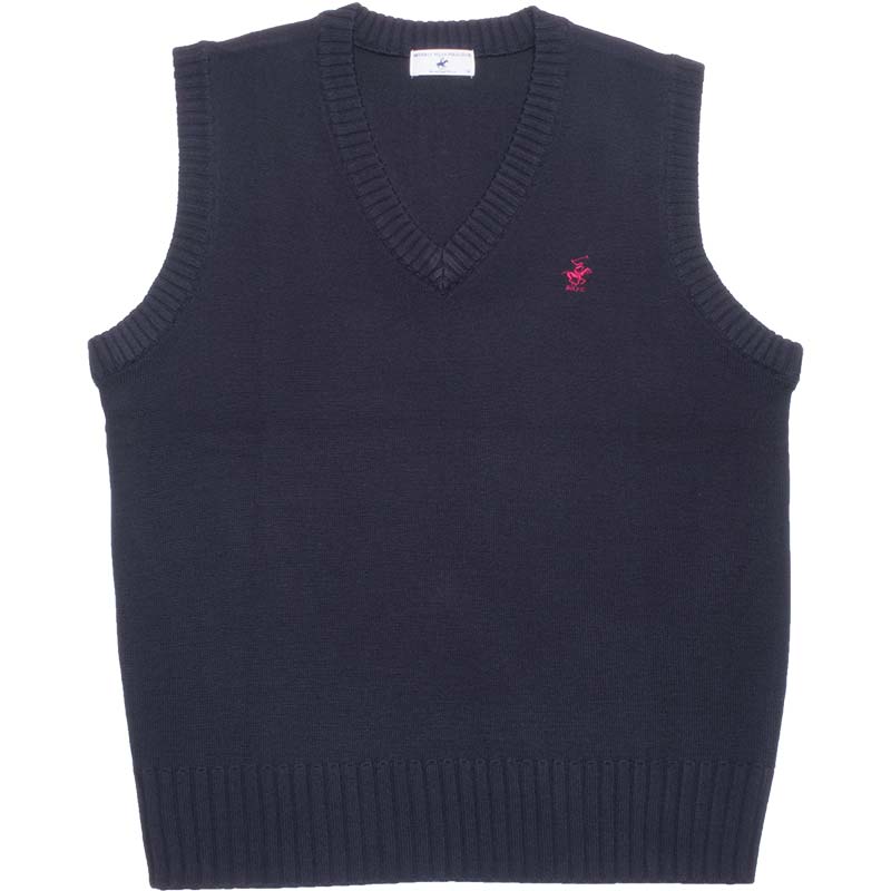 BEVERLY HILLS POLO CLUB ウール混ベスト KP910-1 （紺）（HS)
