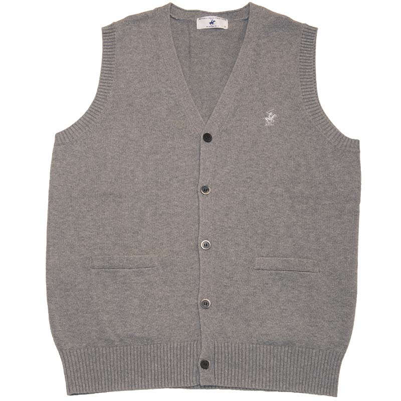 BEVERLY HILLS POLO CLUB KP962-2　前開きベスト（グレー）（HS)