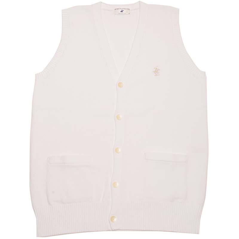 BEVERLY HILLS POLO CLUB KP962-5　前開きベスト（白）（HS)