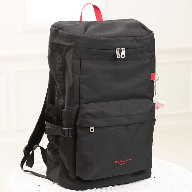 OLIVE des OLIVE 2K30032-09 ロゴプリントデイパック(黒×黒)